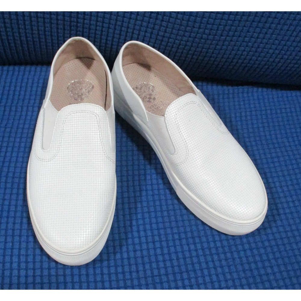 Vince Camuto White Leather Kyah2 Platform Slip On Sneakers Womens 7.5M VC-KYAH2